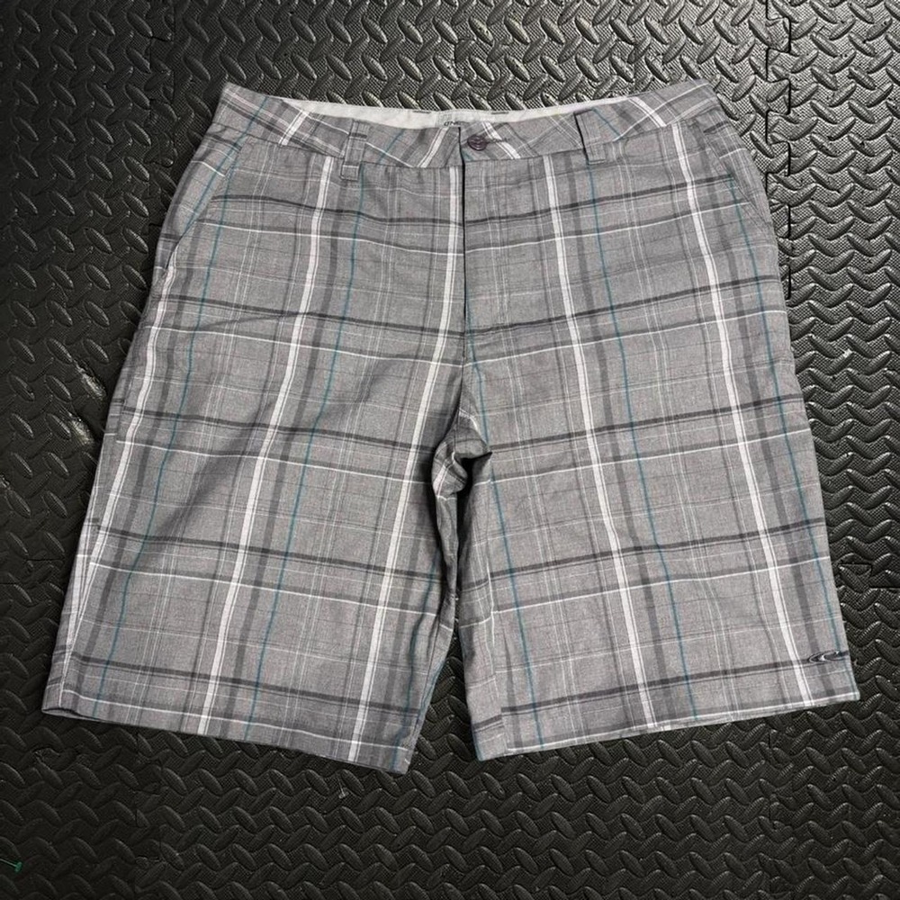 Vintage Y2K O'Neill Plaid Skater Shorts Grey